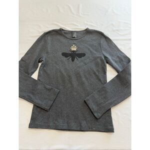 My Flat In London Jan Haedrich Grey Queen Bee Long Sleeve Shirt Size Medium